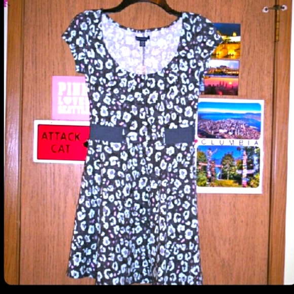 🇺🇦 NWT Y2K Blue cheetah aninal print skater dress Size XS - Picture 3 of 4
